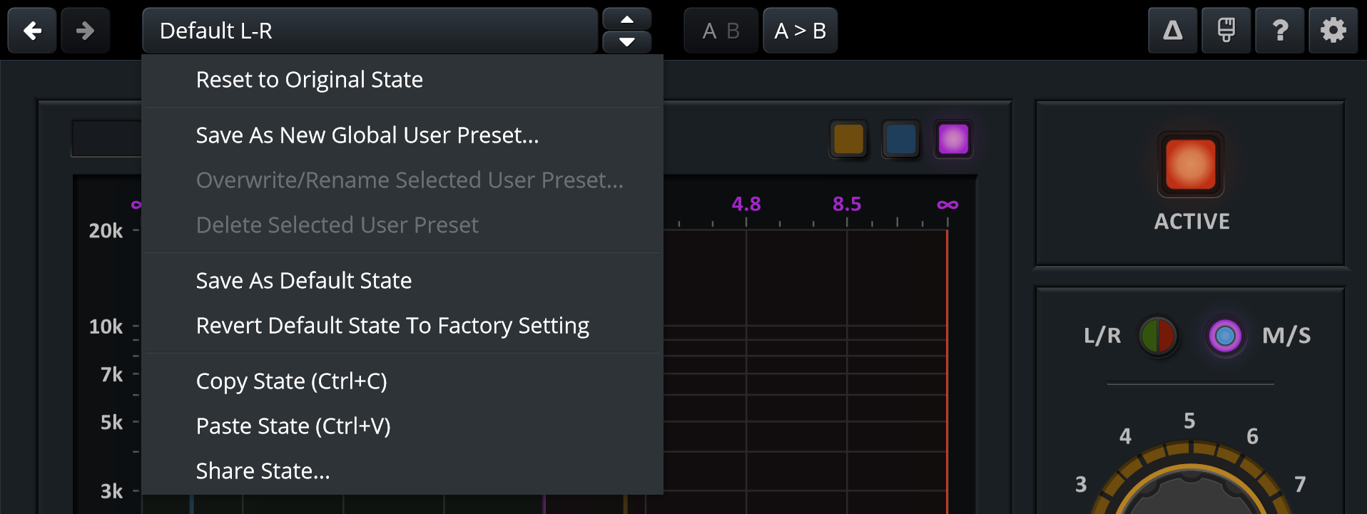 Preset options