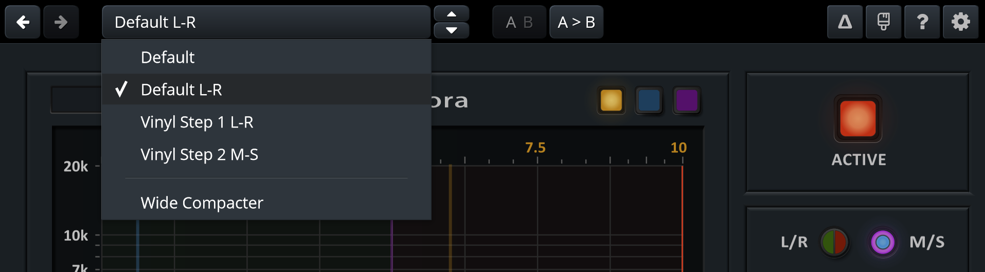 Preset menu