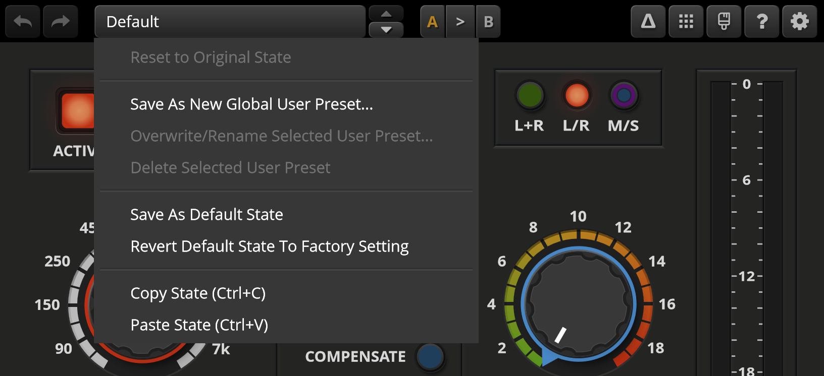 Preset options