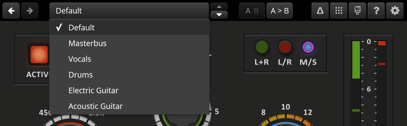 Preset menu