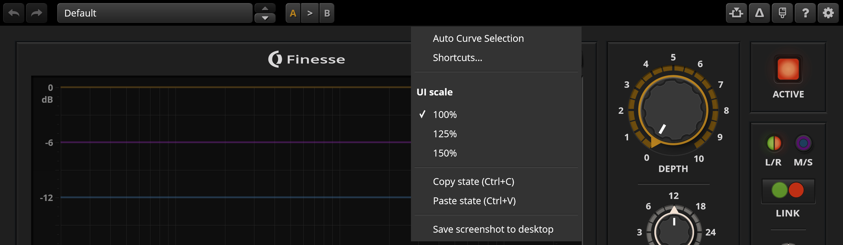 Standard context menu