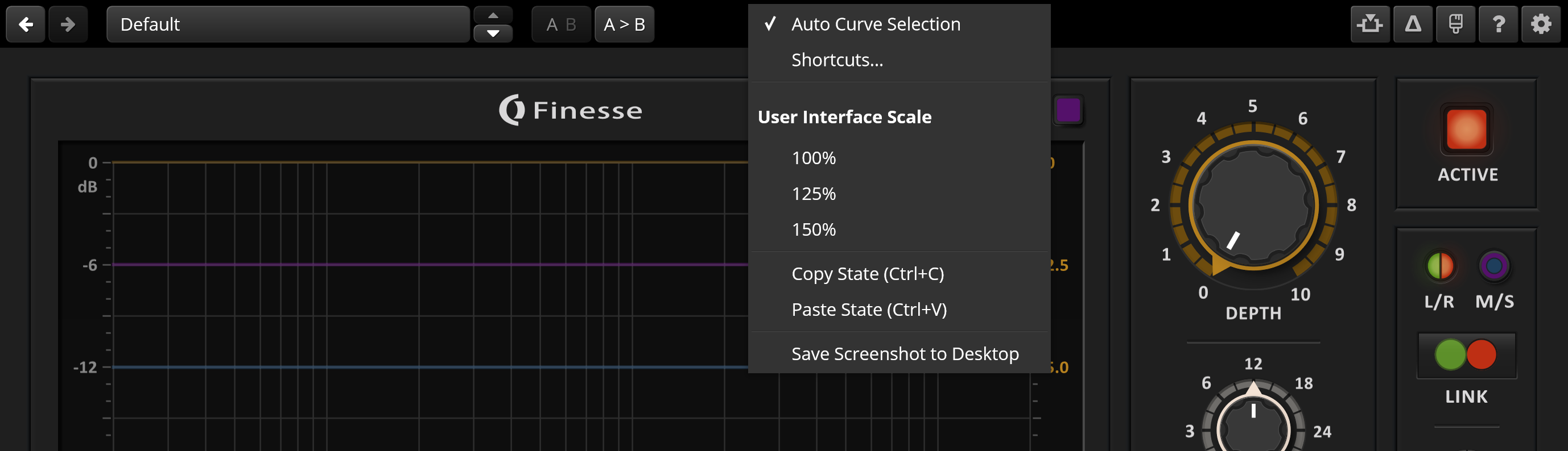 Standard context menu