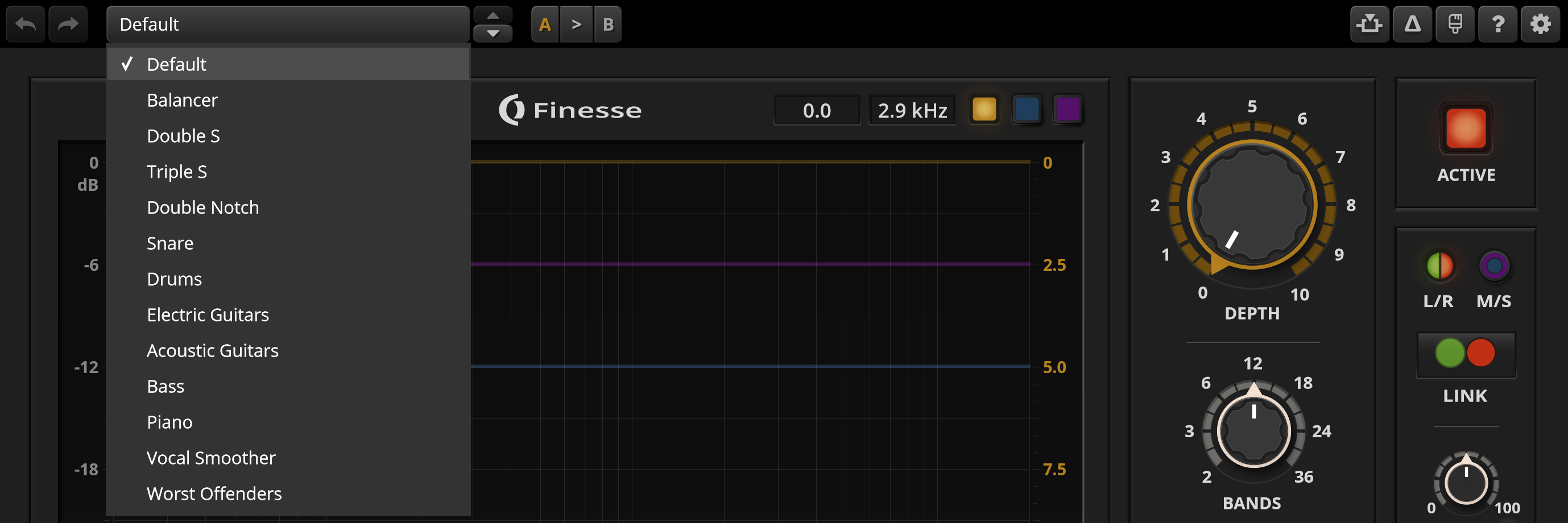 Preset menu
