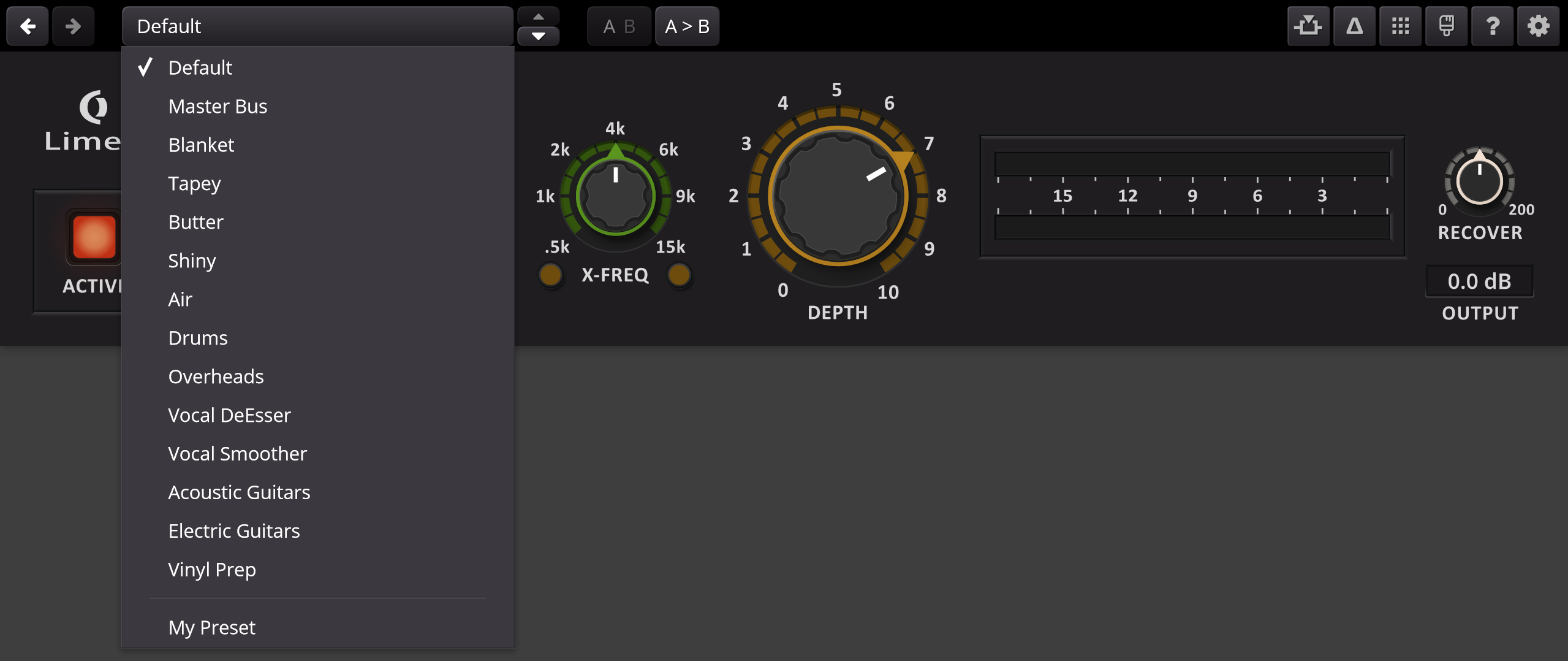 Preset menu